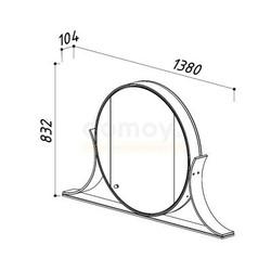Зеркало-шкаф Belux Версаль 138x83 с подсветкой, бордовый 14
