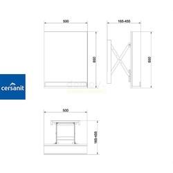 Зеркало с полкой Cersanit Smart 50x65, с системой выдвижения