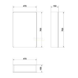 Зеркало-шкаф Cersanit Ibu 47x70