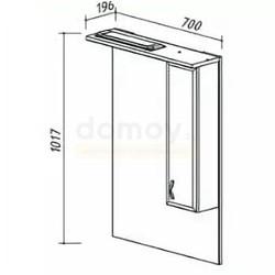 Зеркало-шкаф Belux Аквалина 70x102 с подсветкой, левый