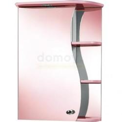 Зеркало-шкаф с полками Акваль Милана 50x70, с подсветкой, левый, розовый