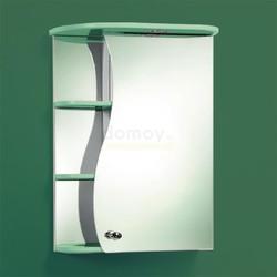 Зеркало-шкаф с полками Акваль Милана 50x70, с подсветкой, левый, салатовый