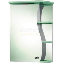 Зеркало-шкаф с полками Акваль Милана 50x70, с подсветкой, левый, салатовый