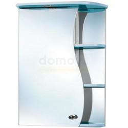 Зеркало-шкаф с полками Акваль Милана 50x70, с подсветкой, левый, голубой