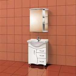 Зеркало-шкаф с полками Акваль Милана 65x70, с подсветкой, правый