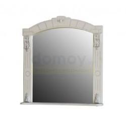 Зеркало с полкой Атолл Александрия 106x88 с подсветкой, ivory/dorato