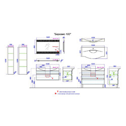 Зеркало Aqwella 5 Stars Bergamo 100x60 с подсветкой, Ber.02.10