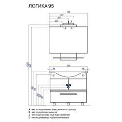 Зеркало с полкой Акватон Логика М 95x88, венге