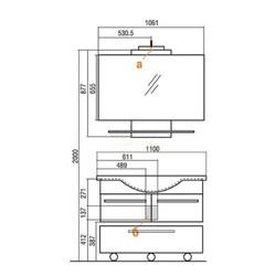 Зеркало с полкой Акватон Логика М 106x88, лен