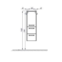 Шкаф-пенал подвесной Акватон Валенсия 34,2 левый гранат