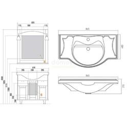 Тумба для умывальника Акватон Жерона 85 белое золото