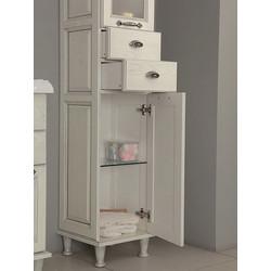 Шкаф-пенал напольный Акватон Жерона 35 левый белое серебро