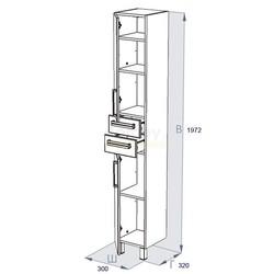 Шкаф-пенал Triton Ника 30 правый с ящиками и дверьми белый