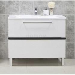 Тумба для умывальника Акватон Турин 100, бело-серебряный