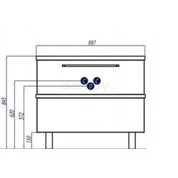 Тумба для умывальника Акватон Турин 100, бело-серебряный