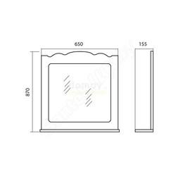 Зеркало с полкой Аквародос Классик 65x87, с подсветкой, итальянский орех