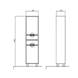 Шкаф-пенал напольный Аквародос Глория 40, с корзиной для белья, правый