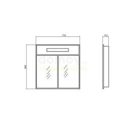 Зеркало-шкаф Аквародос Ника 75x80, с подсветкой