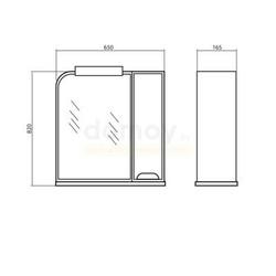 Зеркало-шкаф с полкой Аквародос Бостон 65x82, с подсветкой, правое