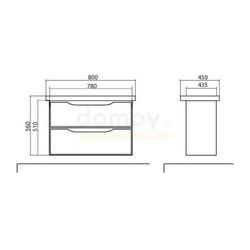 Тумба с умывальником Аквародос Венеция 80, подвесная, венге