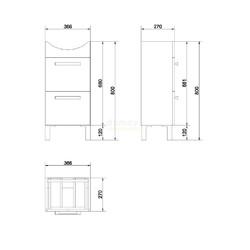 Тумба для умывальника Cersanit Melar Cersania 40