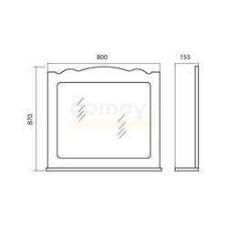 Зеркало с полкой Аквародос Классик 80x87, итальянский орех