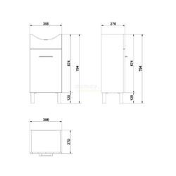 Тумба для умывальника Cersanit Olivia Cersania 40, орех