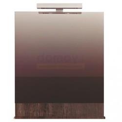 Зеркало с полкой Belux Квадро 55x80 с подсветкой, темный орех 44