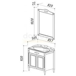 Зеркало Belux Империя 82x102, черный 39