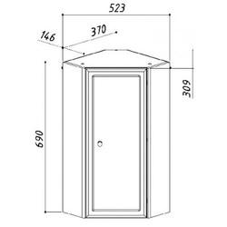Шкаф-пенал напольный Belux Адажио 53 угловой, левый