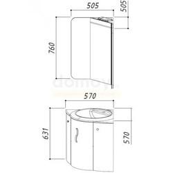 Тумба для умывальника Belux Дали 80.61 левая, угловая