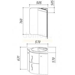 Тумба для умывальника Belux Дали 80.61, угловая