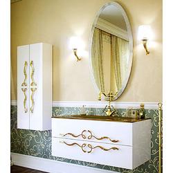 Шкаф-пенал подвесной Aqwella Clarberg Due amanti 50, белый/золото