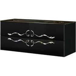 Тумба с умывальником Aqwella Clarberg Due amanti 120, подвесная, черный/хром