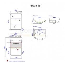 Зеркало-шкаф Aqwella Вега 50x70, дуб сонома