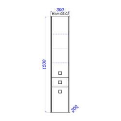 Шкаф-пенал подвесной Aqwella Командор 30, венге магия