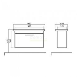 Тумба с умывальником Аквародос Паола 100, подвесная