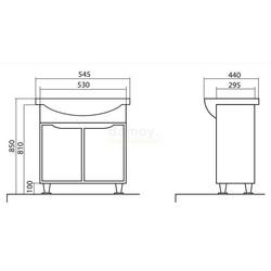 Тумба с умывальником Аквародос Родорс 55