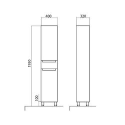 Шкаф-пенал напольный Аквародос Омега 40, правый
