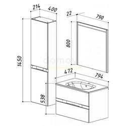 Тумба для умывальника Belux Вергина 80, подвесная