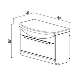 Тумба для умывальника Belux Итака 87, подвесная