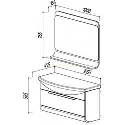 Тумба для умывальника Belux Итака 105, подвесная, молочный дуб 61