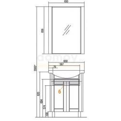 Зеркало Акватон Альпина 65x85.6, молочный дуб