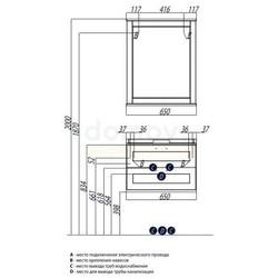 Зеркало с полкой Акватон Леон 65x80.3, белый дуб