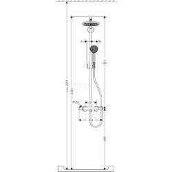 Душевая стойка c тропическим душем Hansgrohe Croma 220 Showerpipe 1038 мм (27185000)