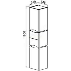 Шкаф-пенал подвесной АВН Латтэ 35, правый