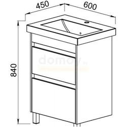 Тумба для умывальника АВН Домино 80, Como, эбони/белый 32