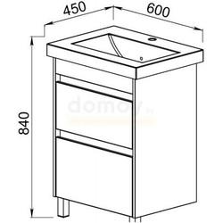 Тумба для умывальника АВН Домино 60, Como, эбони/черный 106