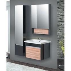 Зеркало-шкаф с полкой АВН Домино 80x85, эбони/черный 106