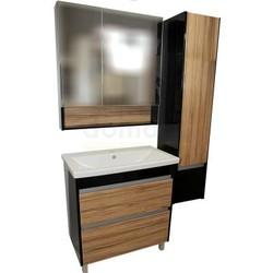 Зеркало-шкаф с полкой АВН Домино 80x85, эбони/черный 106